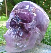 LIFESIZED,Giant 7.6" Amethyst Carved Crystal Skull, Super Realistic
