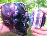 Huge 5.2" Fluorite Carved Crystal Hollow Skull