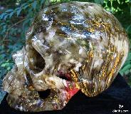 Titan 13.6" Smelted Quartz Carved Crystal Skull, Realistic