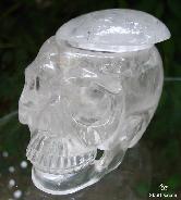 Rainbows Huge 5.0" Quartz Rock Crystal Carved Crystal Hollow Skull