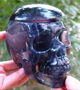 Huge 5.2" Fluorite Carved Crystal Hollow Skull