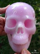 Huge 5.2" Pink Aragonite Carved Crystal Skull, Realistic