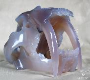 AMAZING Agate Carved Crystal Smilodon SABER-TOOTHED Tiger/Cat Skull