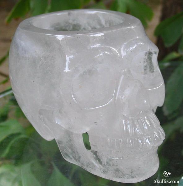 Quartz Rock Crystal Skull With Snake