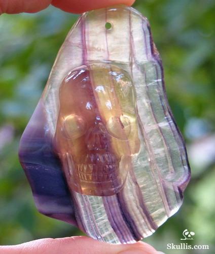 Fluorite Skull Pendant