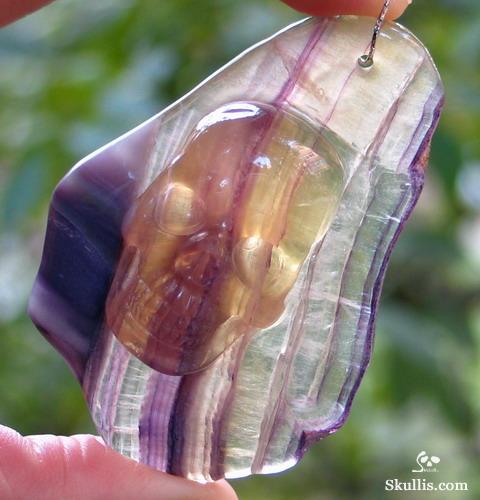 Fluorite Skull Pendant