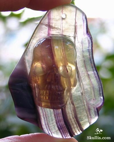 Fluorite Skull Pendant