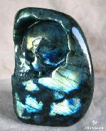 Stunning Flash Labradorite Carved Crystal Skull