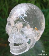 Clear 2.8" Quartz Rock Crystal Carved Crystal Singing Skull