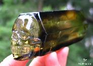 Top Quality, 4.4" Citrine Carved Crystal Skull, Wand/Point