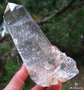 5.4" Quartz Rock Crystal Carved Crystal Skull, Wand/Point