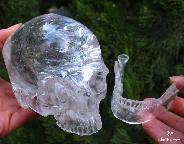 Unusual Tone!  Original,  Pure Pyrite Crystal Skull Carving