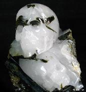 Original 5.1" Green Tourmaline Carved Crystal Skull