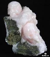 Rare 6.9" Pink Rose Quartz Rock Crystal With DRUSE Carved Crystal Skull