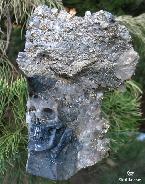 6.3'' Fluorite and Pyrite Carved Crystal Skull