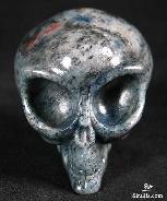 2.5" Dumortierite Carved Crystal Alien Skull
