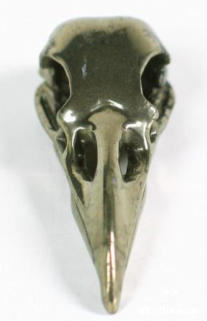 Pyrite Crystal Raven Skull