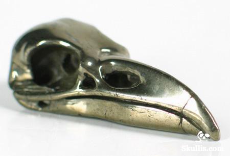 Pyrite Crystal Raven Skull