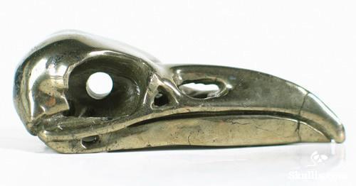Pyrite Crystal Raven Skull