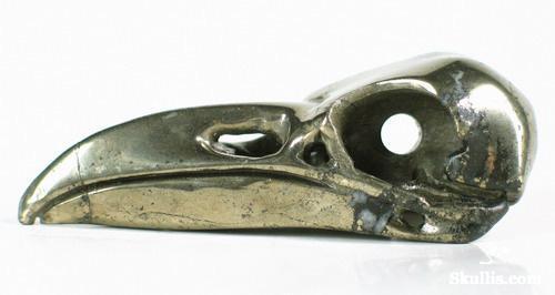 Pyrite Crystal Raven Skull