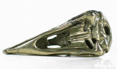 Pyrite Crystal Raven Skull