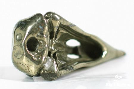 Pyrite Crystal Raven Skull