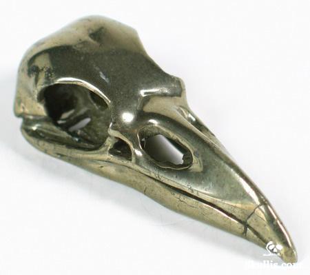 Pyrite Crystal Raven Skull