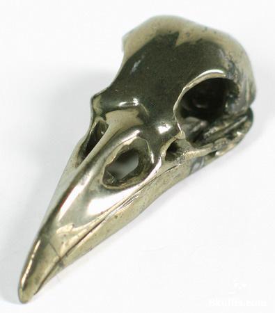 Pyrite Crystal Raven Skull