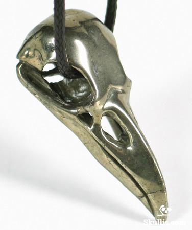 Pyrite Crystal Raven Skull