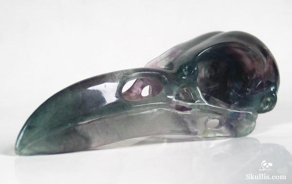 Fluorite Crystal Raven/Crow Skull