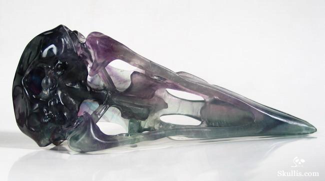 Fluorite Crystal Raven/Crow Skull