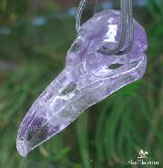 2.3" Amethyst Carved Crystal Raven/Crow Skull