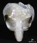 Stunning, 1.8" Quartz Rock Crystal Druse Carved Crystal Alien Skull