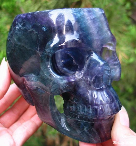 Fluorite Crystal Hollow Skull
