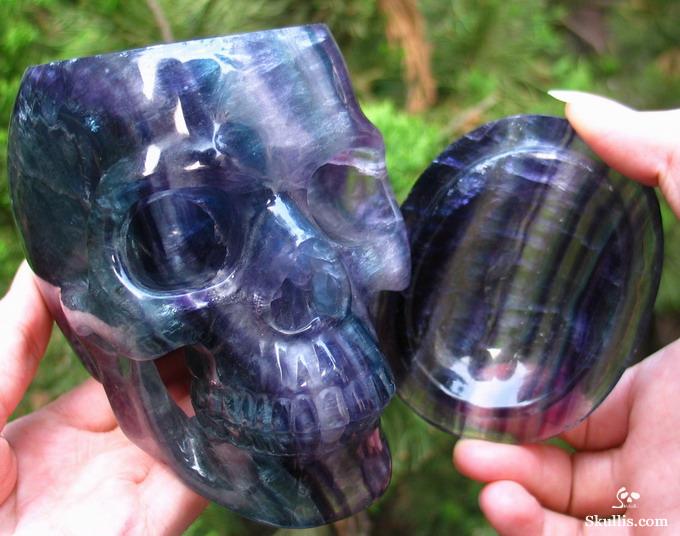 Fluorite Crystal Hollow Skull