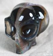 Amethyst GEODE, 2.5" Agate Carved Crystal Alien Skull