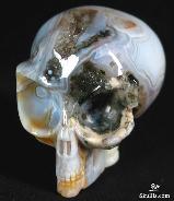 Unusual, 2.5" Ocean Jasper Carved Crystal Alien Skull