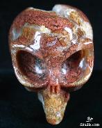 Stunning Geode 2.6" Ocean Jasper Carved Crystal Alien Skull