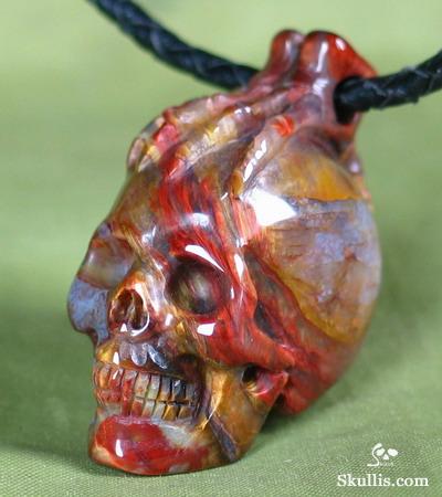 Pietersite Skull with Bones Pandant