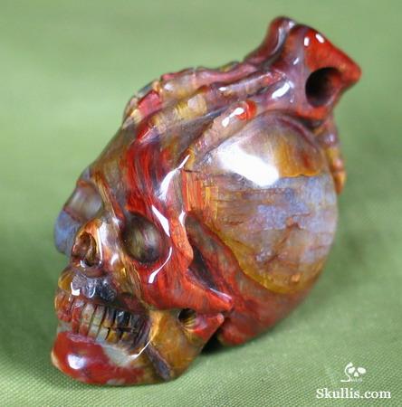 Pietersite Skull with Bones Pandant