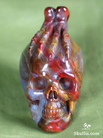 Pietersite Skull with Bones Pandant