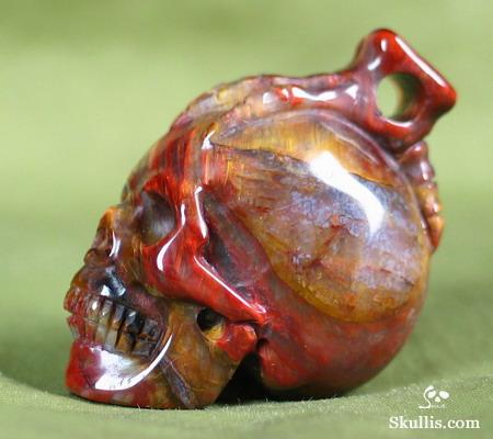 Pietersite Skull with Bones Pandant