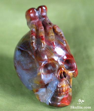 Pietersite Skull with Bones Pandant