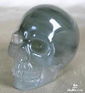 New, 2.4" Green Aragonite Carved Crystal Skull, Realistic
