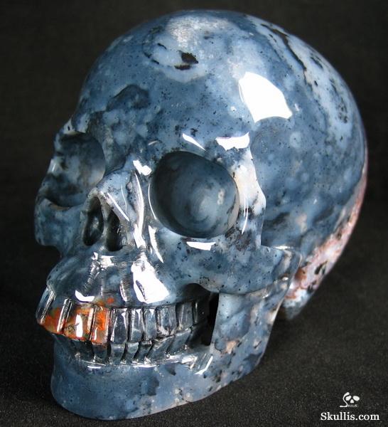 Flower Agate Crystal Skull