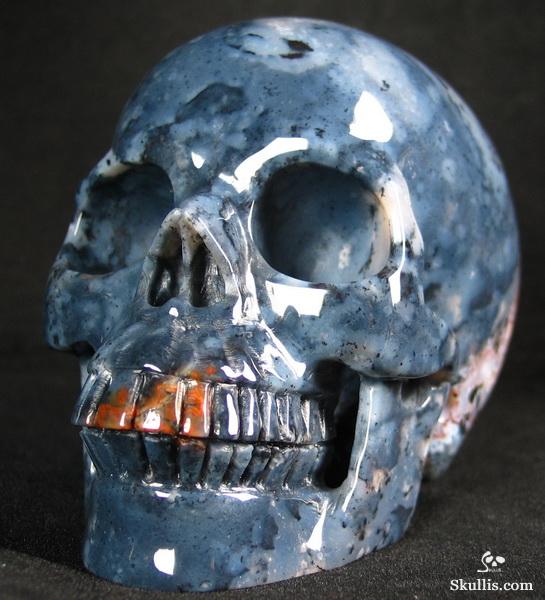 Flower Agate Crystal Skull
