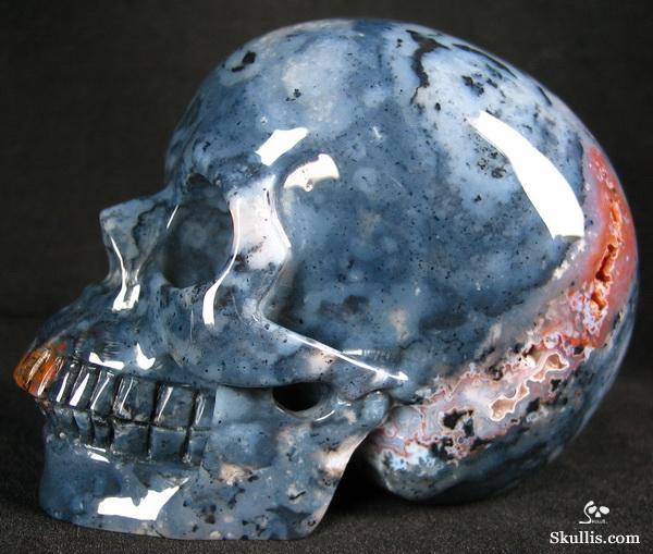 Flower Agate Crystal Skull