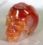 Geode 2.4" Agate Carved Crystal Skull, Realistic
