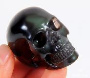 2.0'' Rainbow Obsidian Carved Crystal Skull, Realistic