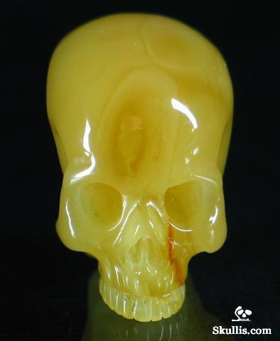 Baltic Amber Crystal Skull Ring